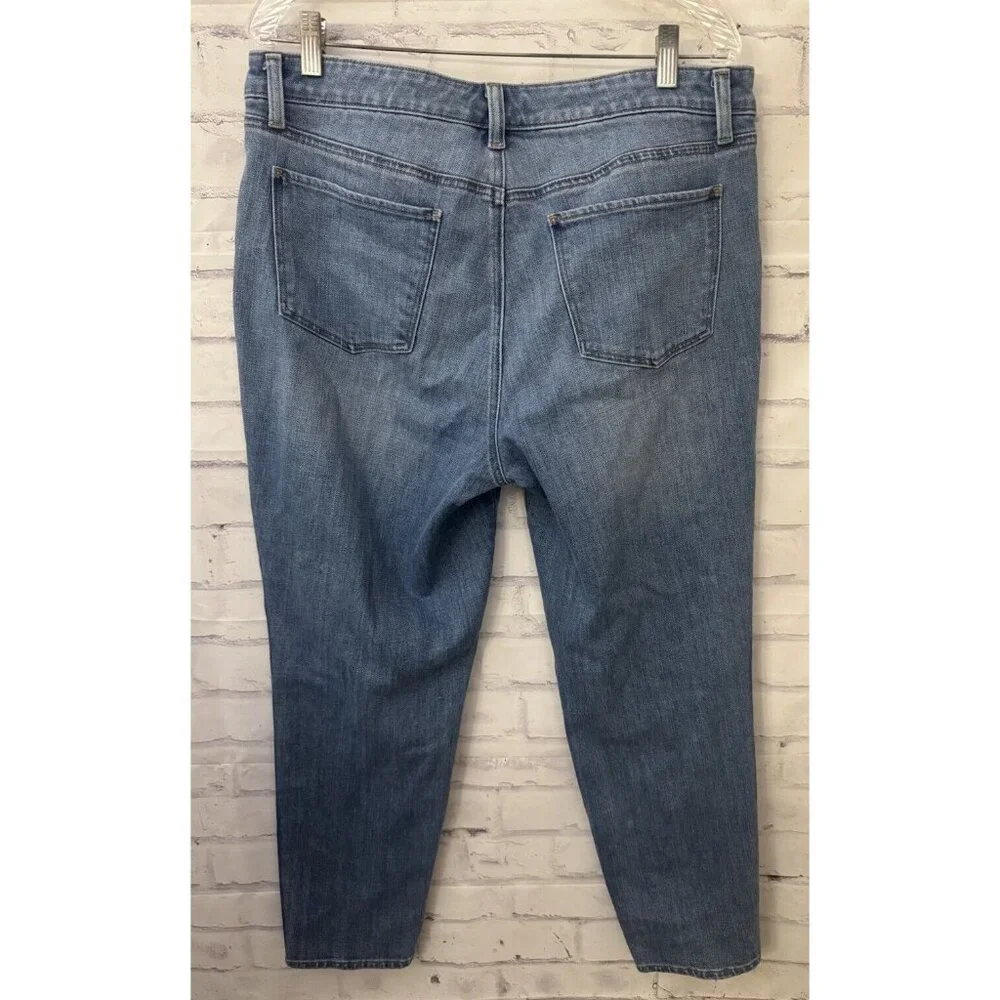 Talbots Slim Ankle Blue Jeans Size 14 Mid Rise Panama Wash‎ Stretch